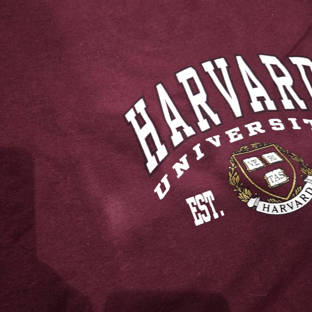 Vintage Harvard Sweatshirt Mens Unisex XL Crewneck Pullover Collegiate Maroon - Picture 2 of 5